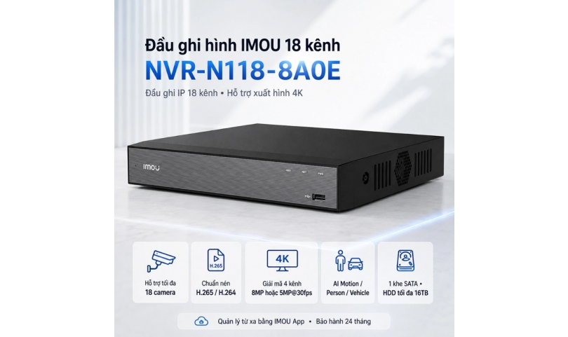 Đầu ghi Imou 18 kênh NVR-N118-8A0E