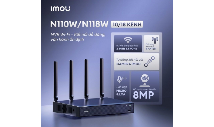 Đầu ghi Imou 10 kênh NVR-N110W-8A0E