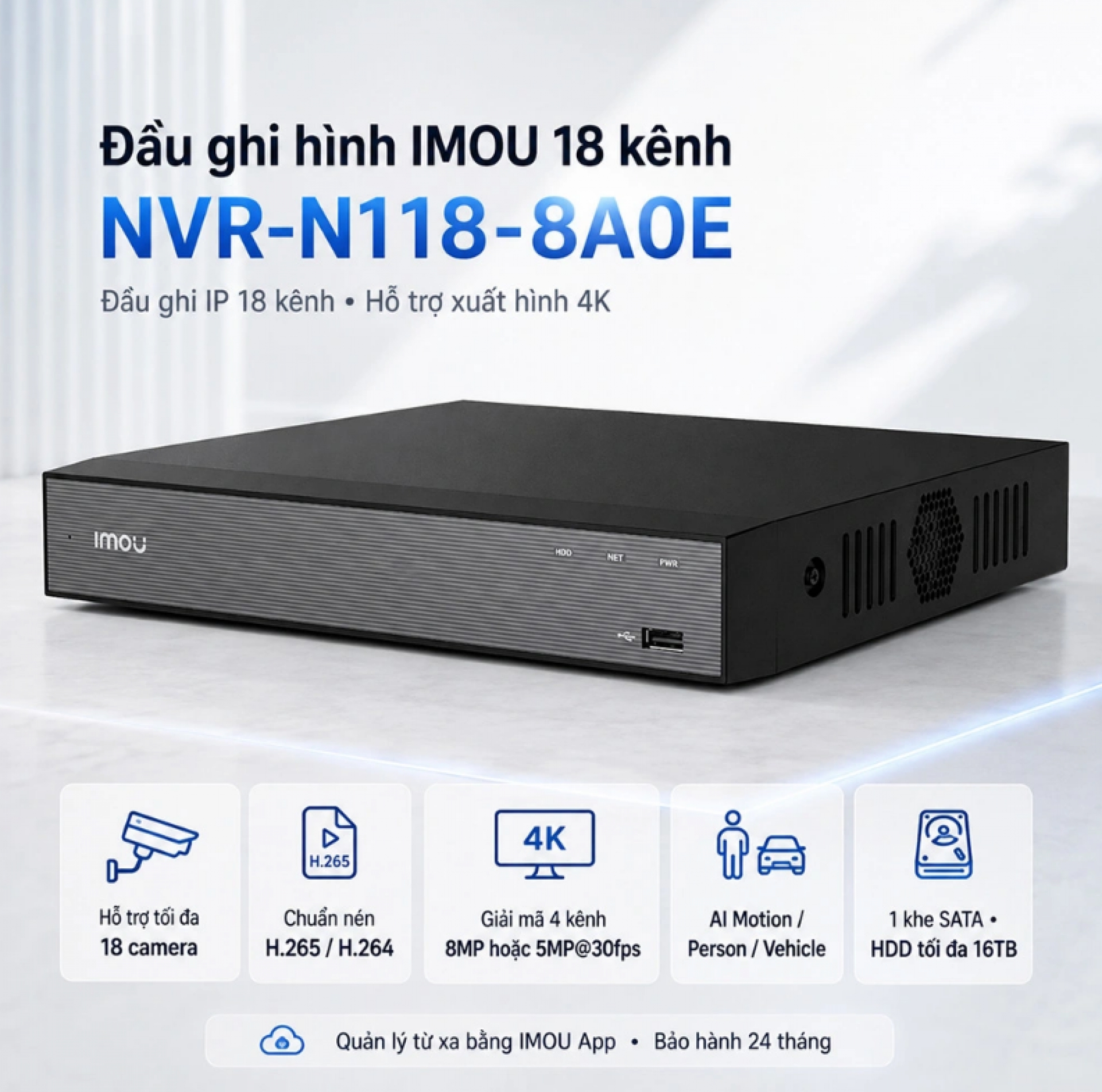 Đầu ghi Imou 18 kênh NVR-N118-8A0E